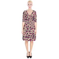 Pink Leopard 2 Wrap Up Cocktail Dress