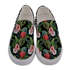 Pink & Red Oriental Lily Women s Canvas Slip Ons by PattyVilleDesigns