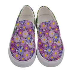 Purple Seamless Cosmos Women s Canvas Slip Ons