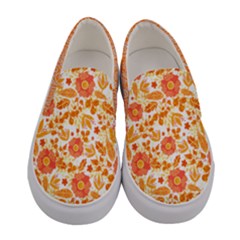 Orange Zinnia Florals Women s Canvas Slip Ons