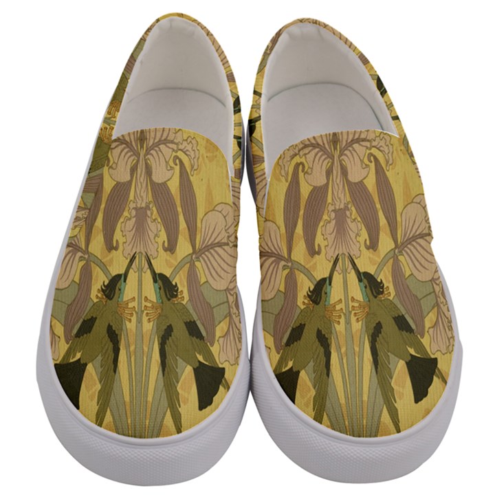 Art nouveau Men s Canvas Slip Ons