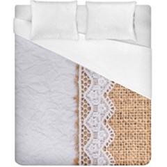 Parchement,lace And Burlap Duvet Cover (california King Size) by NouveauDesign