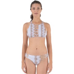 Parchement,lace And Burlap Perfectly Cut Out Bikini Set