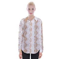 Parchement,lace And Burlap Womens Long Sleeve Shirt