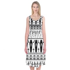 Halloween Pattern Midi Sleeveless Dress by ValentinaDesign