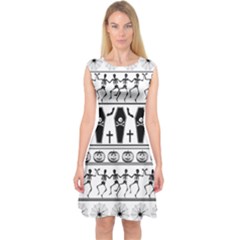 Halloween Pattern Capsleeve Midi Dress by ValentinaDesign