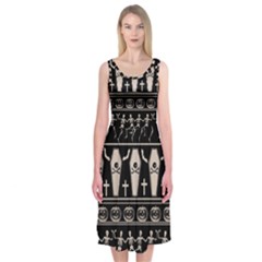 Halloween Pattern Midi Sleeveless Dress by ValentinaDesign