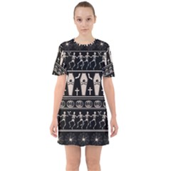 Halloween Pattern Sixties Short Sleeve Mini Dress