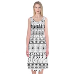 Halloween Pattern Midi Sleeveless Dress by ValentinaDesign