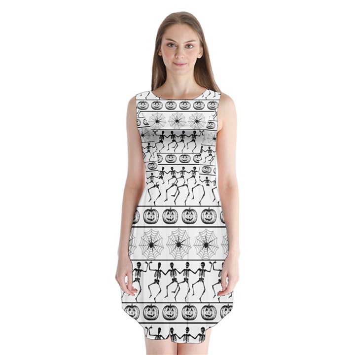 Halloween pattern Sleeveless Chiffon Dress  