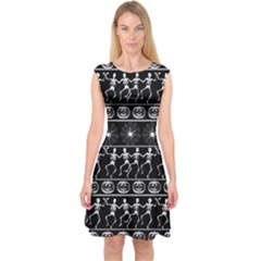 Halloween Pattern Capsleeve Midi Dress by ValentinaDesign