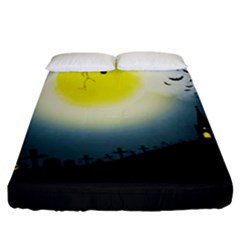 Halloween Landscape Fitted Sheet (king Size) by ValentinaDesign