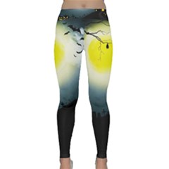 Halloween Landscape Classic Yoga Leggings by ValentinaDesign