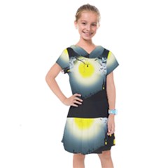 Halloween Landscape Kids  Drop Waist Dress