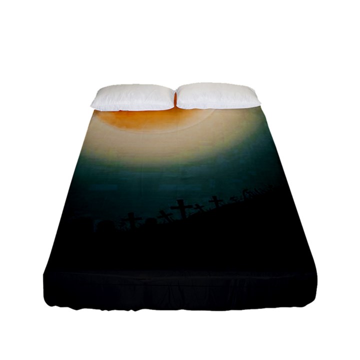 Halloween landscape Fitted Sheet (Full/ Double Size)