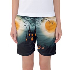 Halloween landscape Women s Basketball Shorts