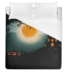 Halloween landscape Duvet Cover (Queen Size)