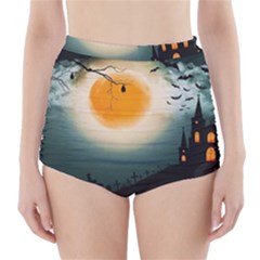 Halloween landscape High-Waisted Bikini Bottoms