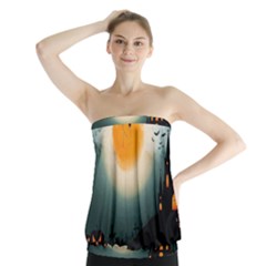 Halloween Landscape Strapless Top by ValentinaDesign