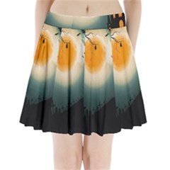 Halloween landscape Pleated Mini Skirt