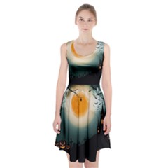 Halloween landscape Racerback Midi Dress