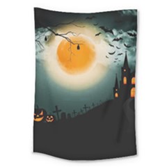 Halloween landscape Large Tapestry