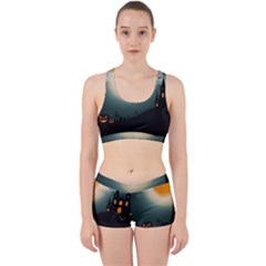 Halloween Landscape Work It Out Sports Bra Set by ValentinaDesign