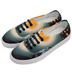 Halloween landscape Women s Classic Low Top Sneakers