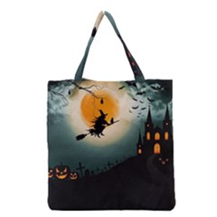 Halloween Landscape Grocery Tote Bag by ValentinaDesign