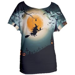 Halloween Landscape Women s Oversized Tee by ValentinaDesign