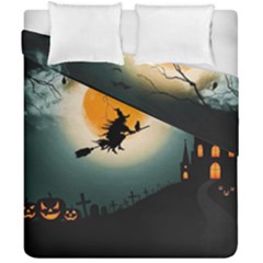 Halloween Landscape Duvet Cover Double Side (california King Size) by ValentinaDesign