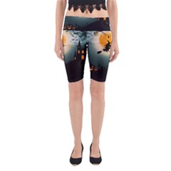 Halloween Landscape Yoga Cropped Leggings by ValentinaDesign