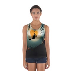 Halloween Landscape Sport Tank Top  by ValentinaDesign