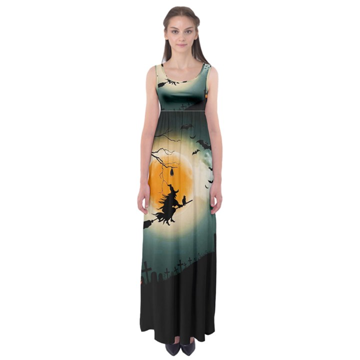 Halloween landscape Empire Waist Maxi Dress