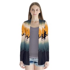 Halloween Landscape Drape Collar Cardigan by ValentinaDesign