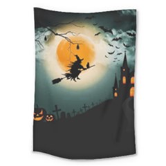 Halloween Landscape Large Tapestry by ValentinaDesign