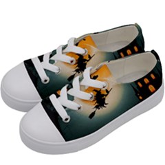 Halloween Landscape Kids  Low Top Canvas Sneakers by ValentinaDesign