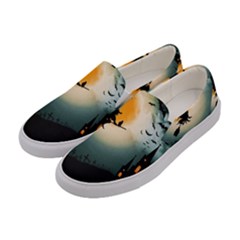 Halloween Landscape Women s Canvas Slip Ons by ValentinaDesign