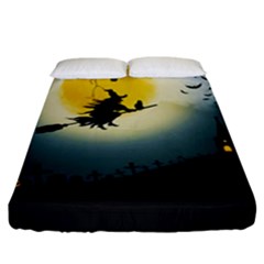 Halloween Landscape Fitted Sheet (king Size) by ValentinaDesign