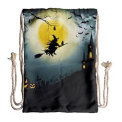 Halloween Landscape Drawstring Bag (large) by ValentinaDesign