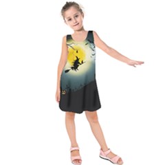 Halloween Landscape Kids  Sleeveless Dress by ValentinaDesign