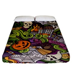 Halloween Pattern Fitted Sheet (king Size) by ValentinaDesign