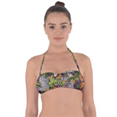 Halloween Pattern Halter Bandeau Bikini Top