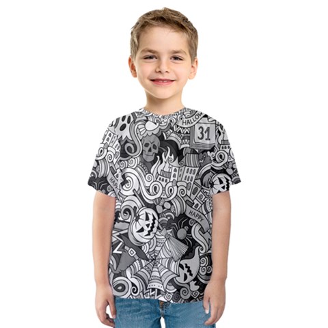 Halloween Pattern Kids  Sport Mesh Tee by ValentinaDesign