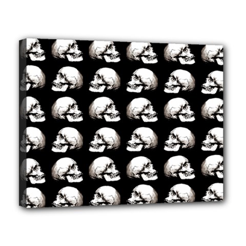 Halloween Skull Pattern Canvas 14  X 11  by ValentinaDesign