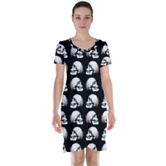 Halloween Skull Pattern Short Sleeve Nightdress by ValentinaDesign