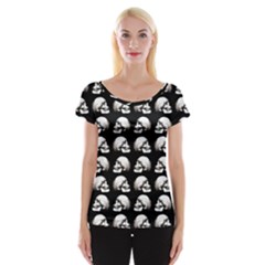 Halloween Skull Pattern Cap Sleeve Tops by ValentinaDesign