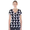 Halloween skull pattern Short Sleeve Front Detail Top View1