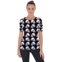 Halloween Skull Pattern Short Sleeve Top by ValentinaDesign