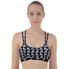 Halloween Skull Pattern Line Them Up Sports Bra by ValentinaDesign